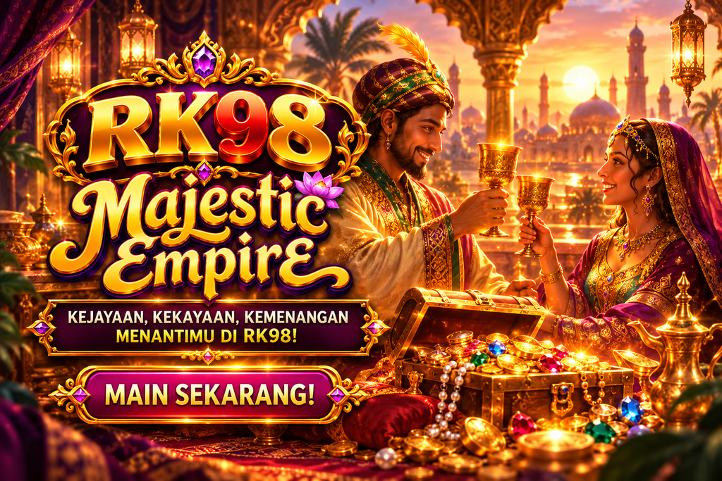 Game RK98 Majestic Empire dengan istana megah dan harta emas.