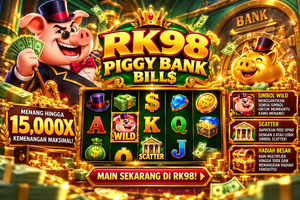 Game RK98 Piggy Bank Bills dengan celengan emas.